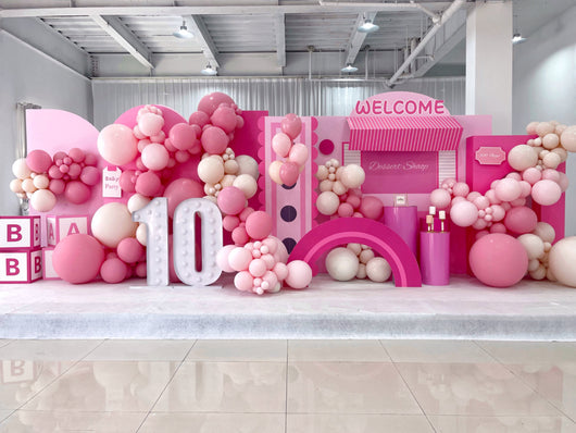 粉紅糖果氣球佈置 | Dessert Shop Balloon Decoration