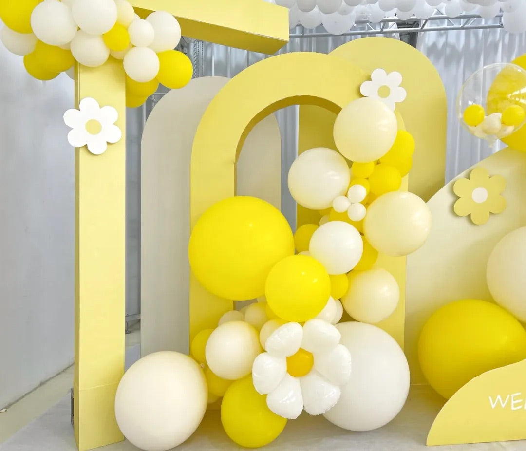 Fresh lemon yellow themed balloon decoration | Lemon Balloon Decoration