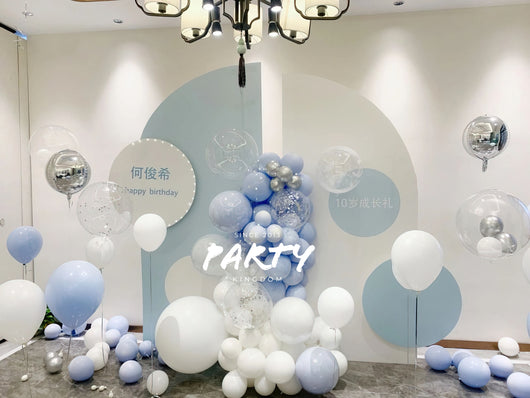 100 Days Hot Air Balloon Decoration | 百日宴氣球淺藍主題佈置 003