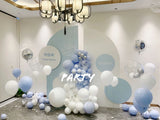 100 Days Hot Air Balloon Decoration | 百日宴氣球淺藍主題佈置 003