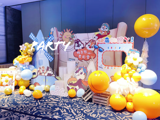 100 Days Hot Air Balloon Decoration | 百日宴風車主題氣球佈置 009