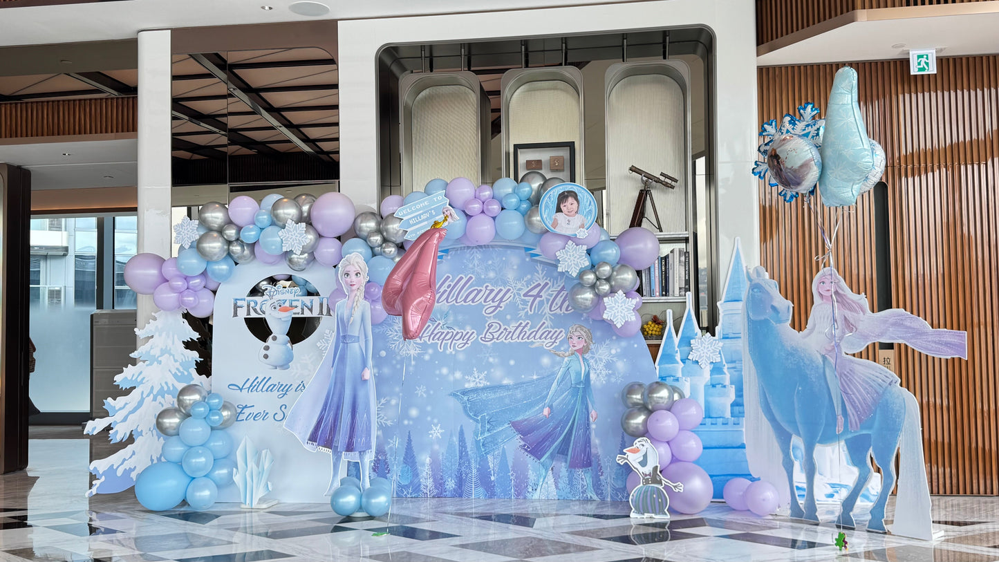 冰雪奇緣 Elsa 主題生日派對大型氣球佈置 | Frozen Elsa Birthday Party Large Balloon Decoration