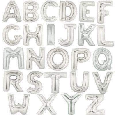 40 inch Foil Alphabet/Letter Balloon (Sliver) 銀色英文字母鋁氣球 - PartyKingdom 派對王國 | 充氫氣球及氦氣罐專門店