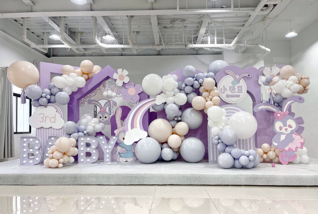 StellaLou Balloon Decoration (Pink and Purple) for a 100-Day Celebration