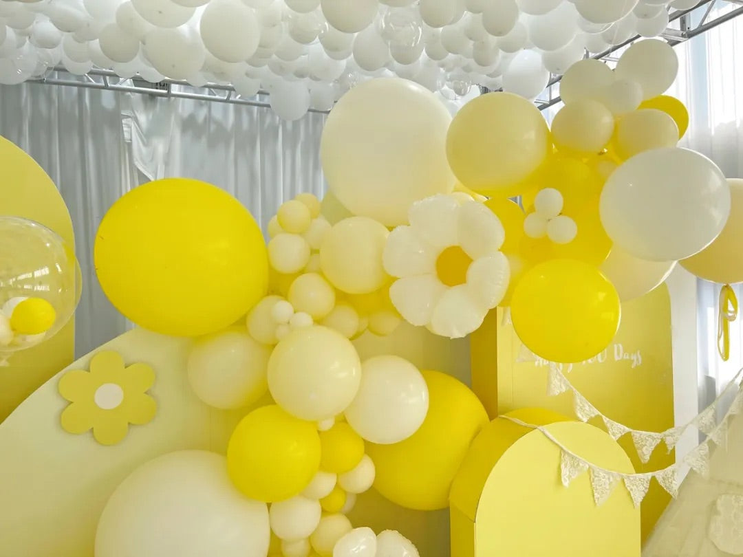 Fresh lemon yellow themed balloon decoration | Lemon Balloon Decoration