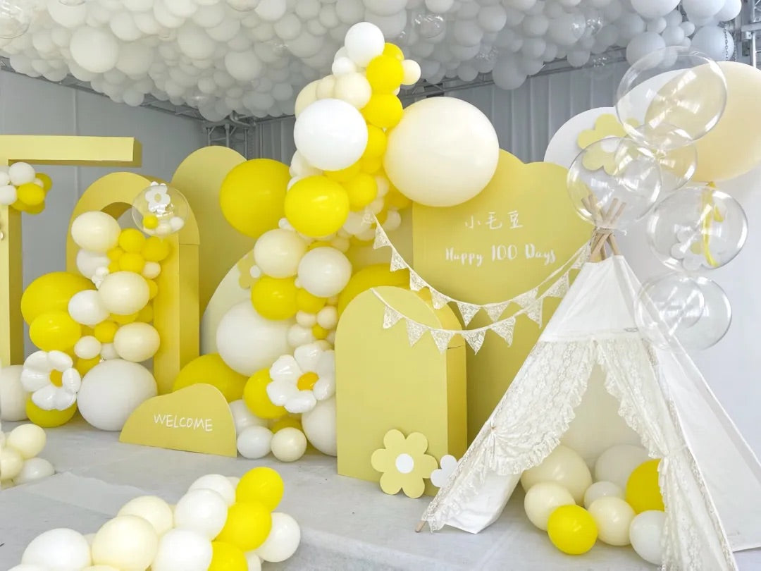 Fresh lemon yellow themed balloon decoration | Lemon Balloon Decoration