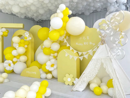 Fresh lemon yellow themed balloon decoration | Lemon Balloon Decoration