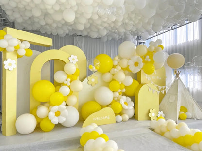 Fresh lemon yellow themed balloon decoration | Lemon Balloon Decoration