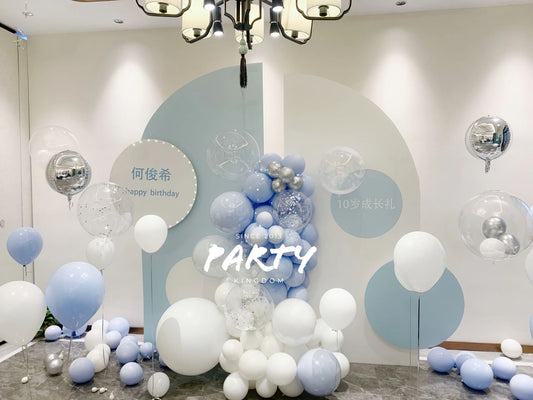 100 Days Hot Air Balloon Decoration | Light Blue Themed Balloon Decoration for a 100-Day Celebration 003 