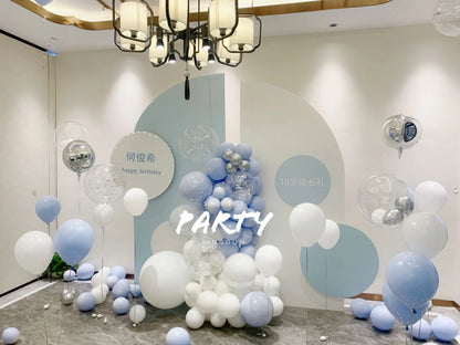 100 Days Hot Air Balloon Decoration | 百日宴氣球淺藍主題佈置 003