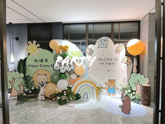 100 Days Hot Air Balloon Decoration | Forest-themed Balloon Decoration for a 100-Day Celebration 006 