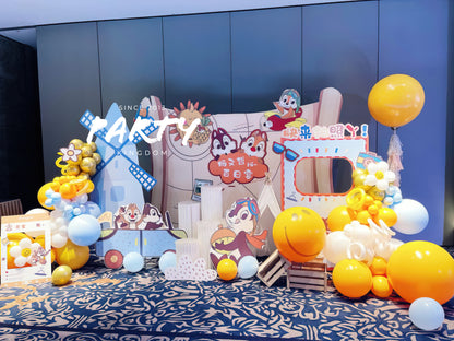 100 Days Hot Air Balloon Decoration | 100-Day Banquet Windmill Theme Balloon Arrangement 009 