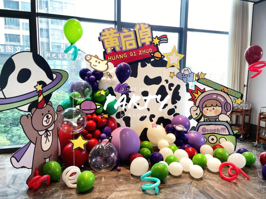 100 Days Hot Air Balloon Decoration | 100-Day Cow Theme Balloon Decoration 010 