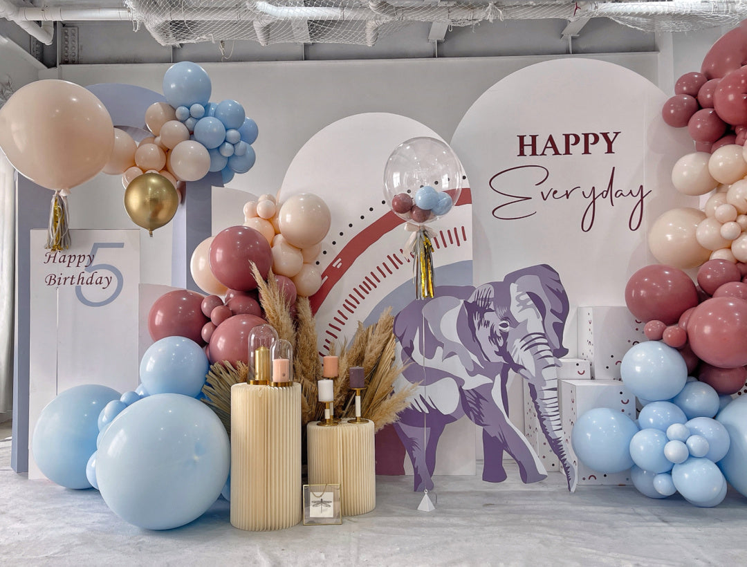 Milk Tea Coffee-colored Animal Forest Theme Baby 100-Day Celebration In-Home Balloon Decoration Package