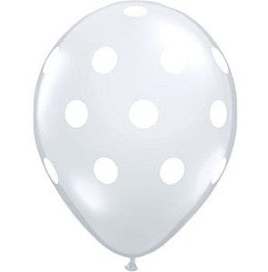 "Polka dot latex balloon" - including inflation and ribbon tying