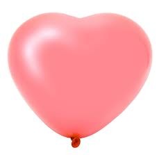 Heart-shaped latex balloons