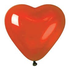 Heart-shaped latex balloons
