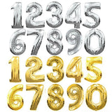 14 inch Foil Number Balloon (Gold/Sliver) 金及銀色數字鋁氣球 (不能升空) - PartyKingdom 派對王國 | 充氫氣球及氦氣罐專門店