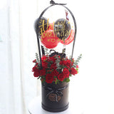 33朵紅色玫瑰花透明泡泡氣球禮物盒