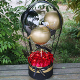 紅色玫瑰花透明泡泡氣球禮物盒