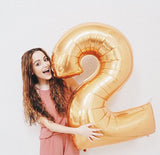 40 inch Foil Number Balloon (Gold/Sliver/Blue/Pink) 數字鋁氣球 - PartyKingdom 派對王國 | 充氫氣球及氦氣罐專門店