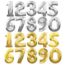 40 inch Foil Number Balloon (Gold/Sliver/Blue/Pink) 數字鋁氣球 - PartyKingdom 派對王國 | 充氫氣球及氦氣罐專門店