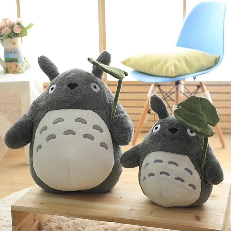 Totoro Plush Toy Cute Plush Cat Japanese Anime Figure Doll Plush Totoro With Lotus Leaf Kids Toys Birthday Christmas Gift