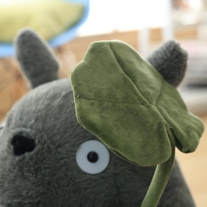 Totoro Plush Toy Cute Plush Cat Japanese Anime Figure Doll Plush Totoro With Lotus Leaf Kids Toys Birthday Christmas Gift