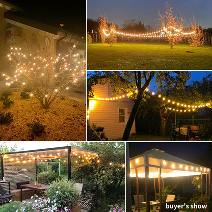 50Ft Patio String Light Outdoor Garland Light G40 Christmas Lights Festoon Fairy For Wedding Holiday Garden Backyard Decoration 
