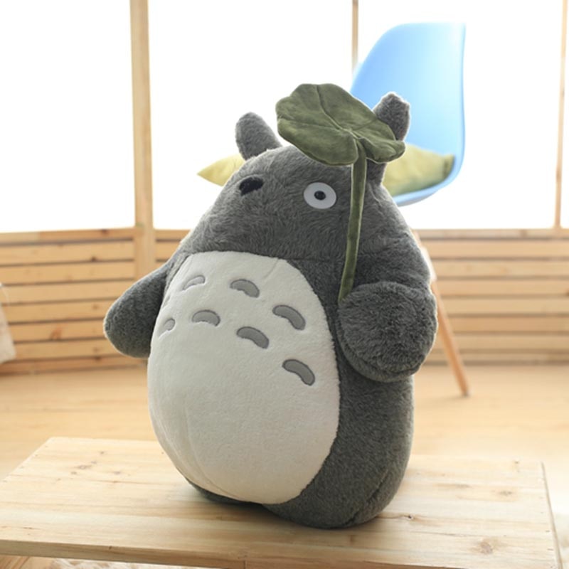 Totoro Plush Toy Cute Plush Cat Japanese Anime Figure Doll Plush Totoro With Lotus Leaf Kids Toys Birthday Christmas Gift