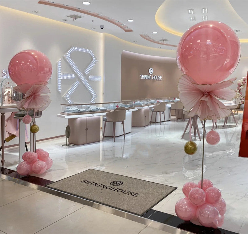 Grand opening balloon column decorations | Customizable with congratulatory messages and company logo (includes 2 columns, delivery and installation)