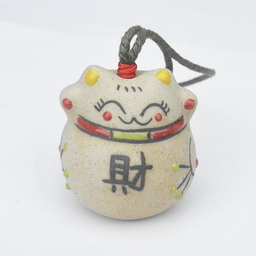 Japanese Style Ceramic Lucky Fortune Cat Bell Wind Chimes Pendant Ornament Windbell Art Crafts Decor Ornaments Gifts 
