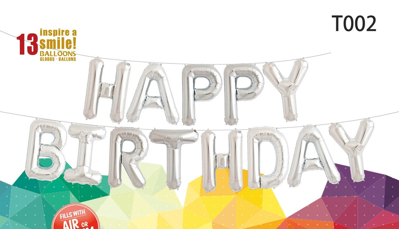 14 inch Happy Birthday 生日快樂主題佈置氣球組合套裝包 (不能升空） - PartyKingdom 派對王國 | 充氫氣球及氦氣罐專門店