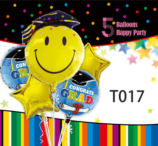 Theme Balloon Set - Graduation 畢業系列氣球束組合套裝 - PartyKingdom 派對王國 | 充氫氣球及氦氣罐專門店