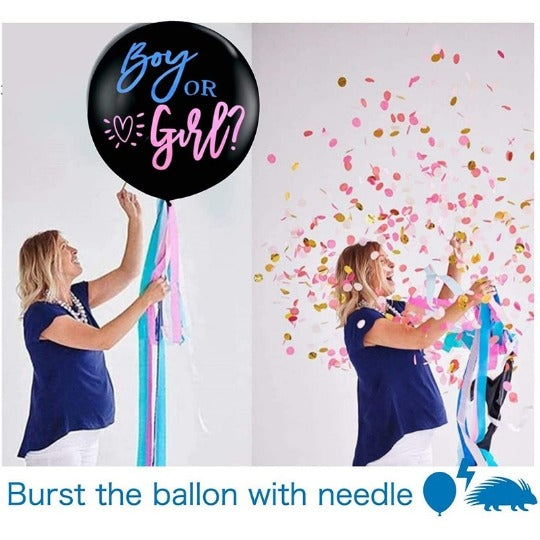 Baby Gender Reveal Balloon with Confetti 初生嬰兒性別揭示氣球36寸
