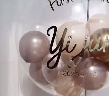 24-inch personalized name "Will You Marry Me?" transparent balloon 