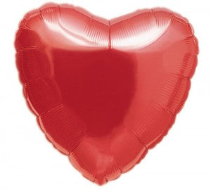 18-inch Foil Heart Shape Balloon - Inflatable and ribbon-tied