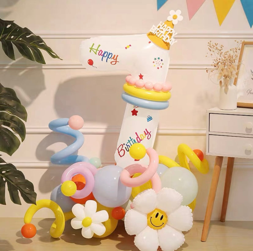 Birthday Number Balloon Decoration Set | Birthday-themed venue letter balloon decoration set