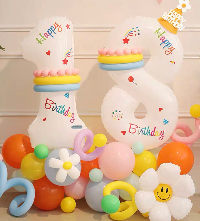 Birthday Number Balloon Decoration Set | Birthday-themed venue letter balloon decoration set