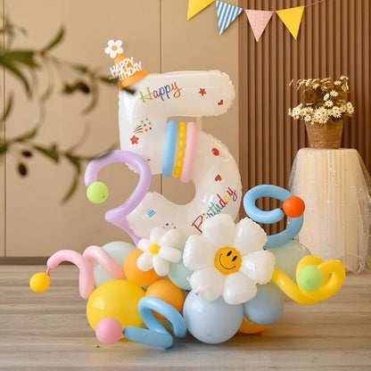 Birthday Number Balloon Decoration Set | Birthday-themed venue letter balloon decoration set