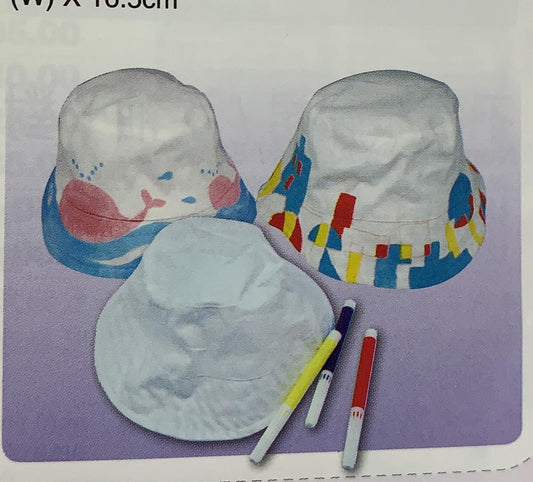 Plain white fisherman's hat - specially designed for coloring and dyeing