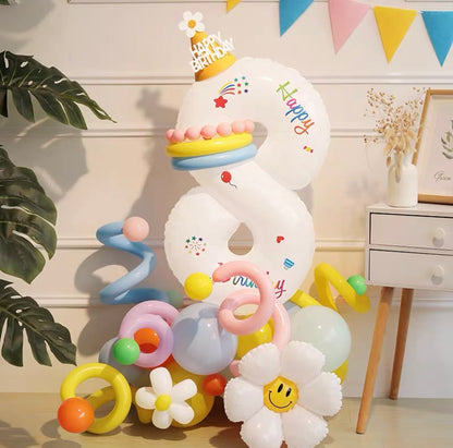Birthday Number Balloon Decoration Set | Birthday-themed venue letter balloon decoration set